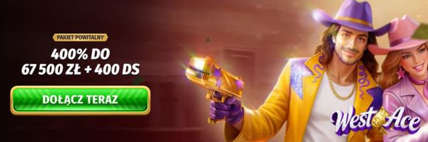 Ekran główny West Ace Casino z bonusem powitalnym dla polskich graczy